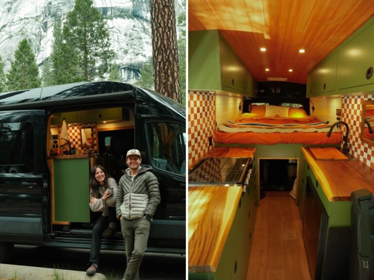A couple bought a van for $45,000 and renovated it in a month. Take a look inside their tiny home on wheels, complete with a garage.