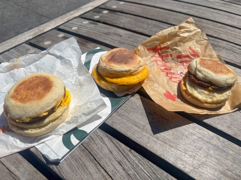 I tried breakfast sandwiches from Dunkin', Starbucks, and Tim Hortons. My favorite tasted fresh and flavorful.