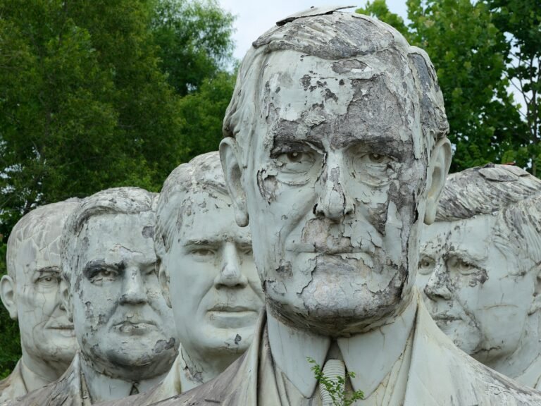 42 giant statues of presidents' heads are crumbling on private property in rural Virginia. Here's why.