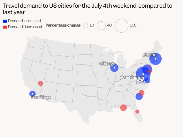 MAPPED: Americans are flocking to historic cities like DC and Boston for the country's 250th anniversary