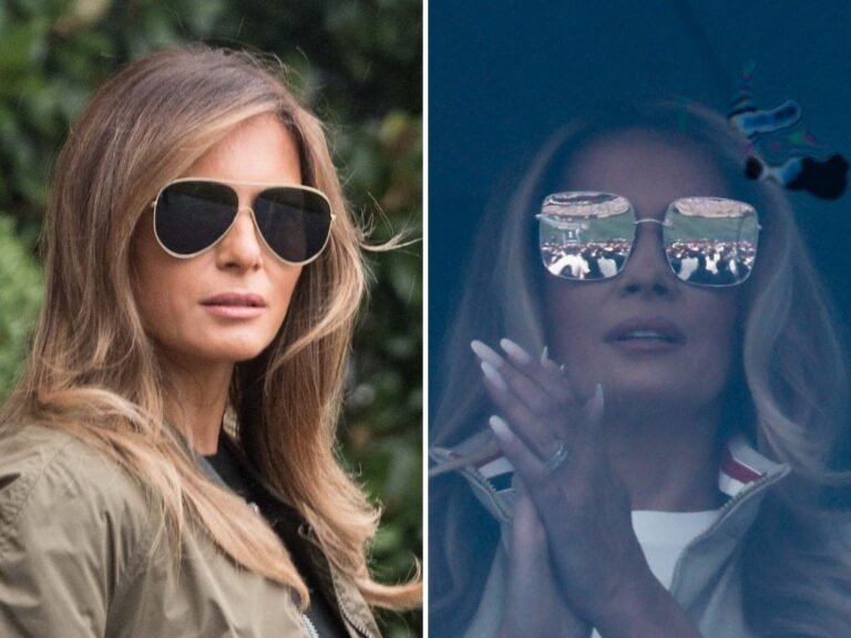 No one loves designer sunglasses quite like Melania Trump. Here's a look inside her collection, from Dior to Bottega.