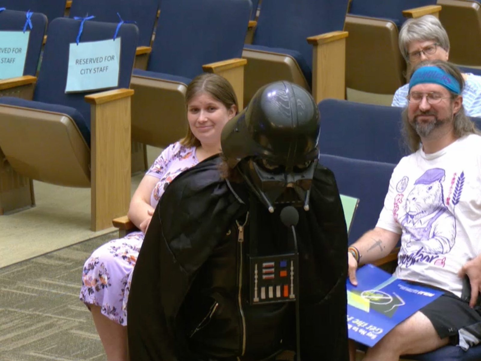 A Darth Vader costume, a poem, and droning noise: Americans get creative to protest Flock cameras and data centers