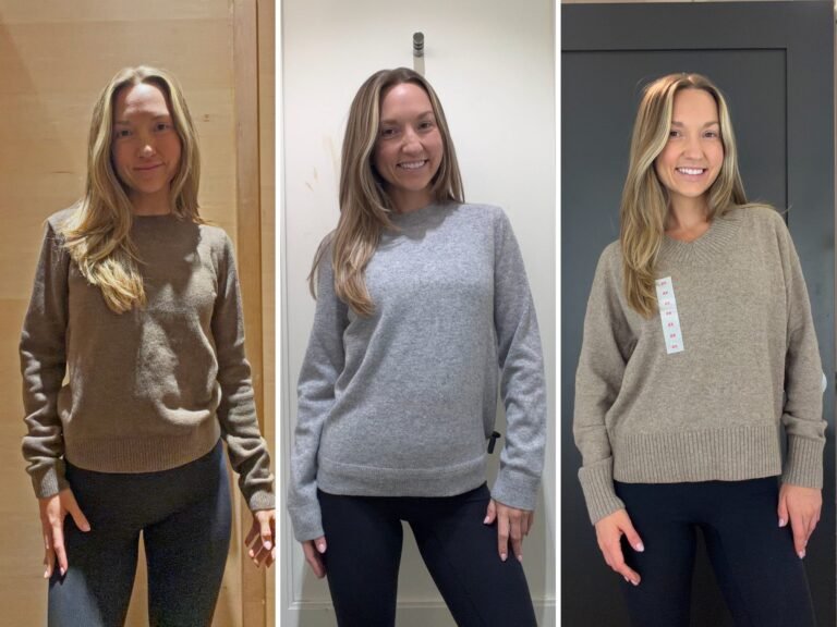 I tried on sweaters at Gap, Old Navy, and Banana Republic. I want my favorite one in every color.