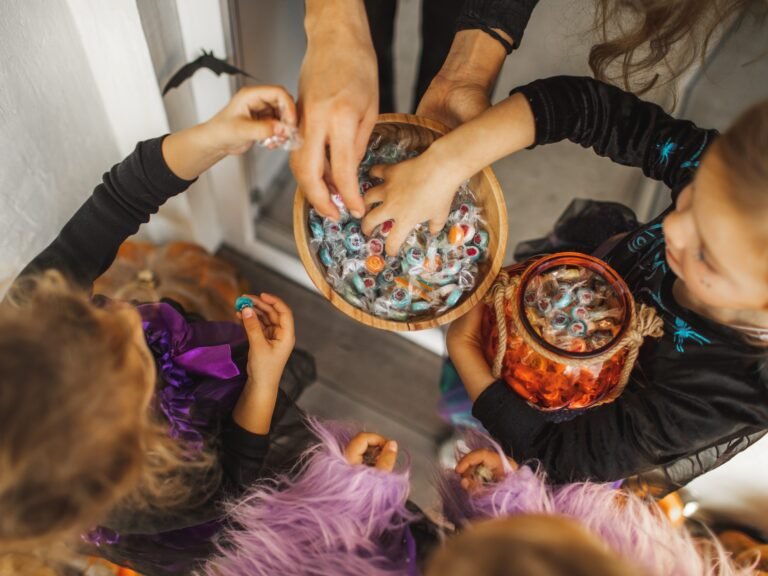 My kids bring home bags of Halloween candy. I let them keep just 5 pieces each.