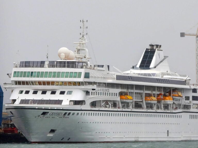 A 'never-ending' cruise has halted operations and told residents to disembark in Cambodia after fuel costs rose over 300%