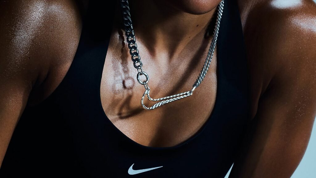 This Nike race medal is meant to be worn as jewelry